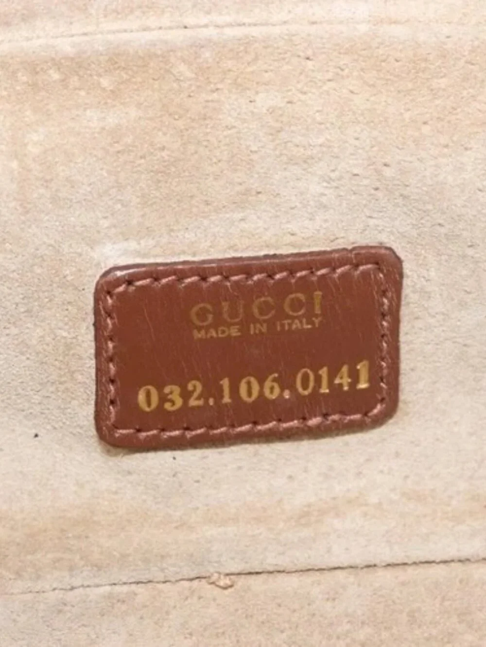 GUCCI Vanity Cosmetic Pouch Suede Brown Gold 032 106 0141 Auth mr2301